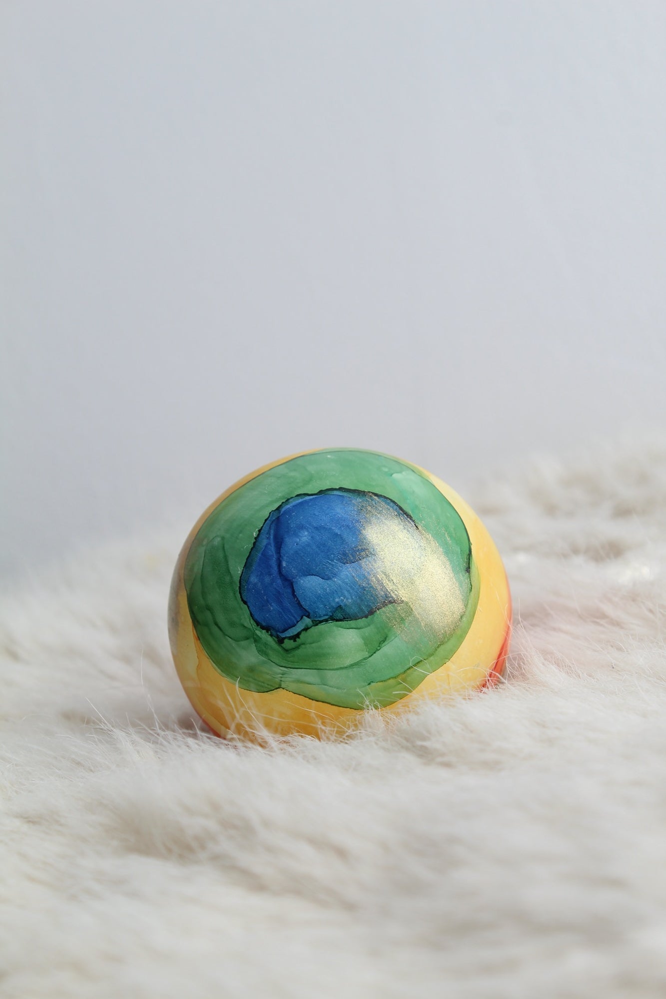 Rainbow hand painted Christmas bauble
