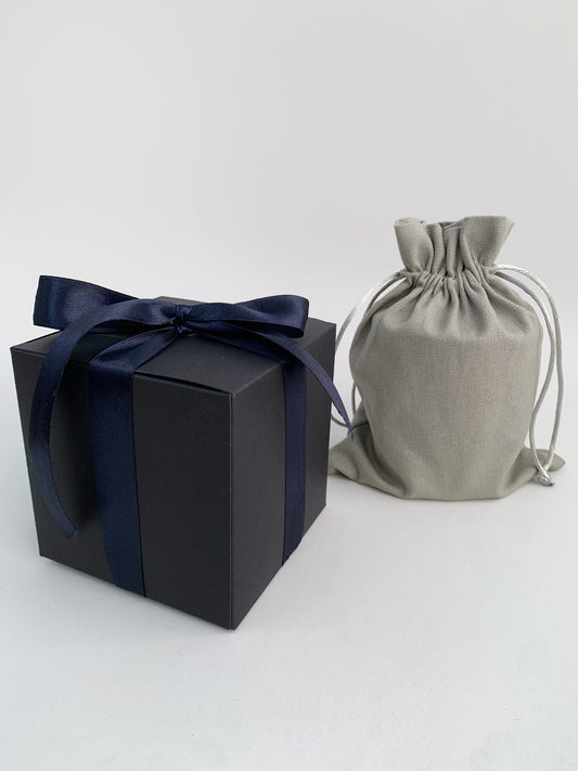 Blue hand painted glass pot