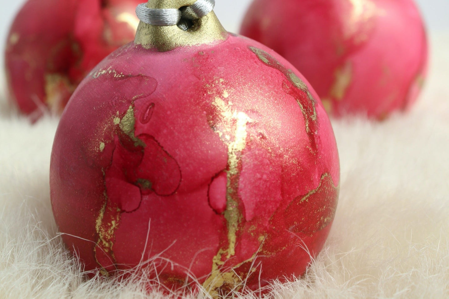 Red and Gold hand painted Christmas bauble