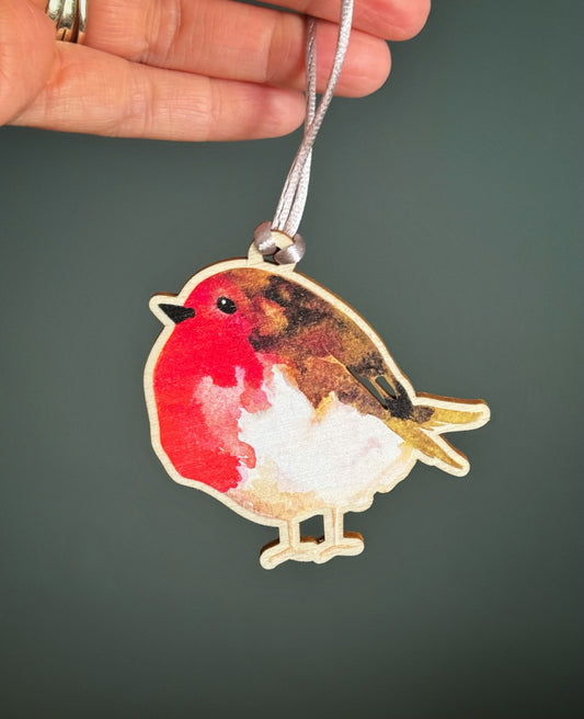 Wooden Robin Decoration, Symbol of Love & Remembrance
