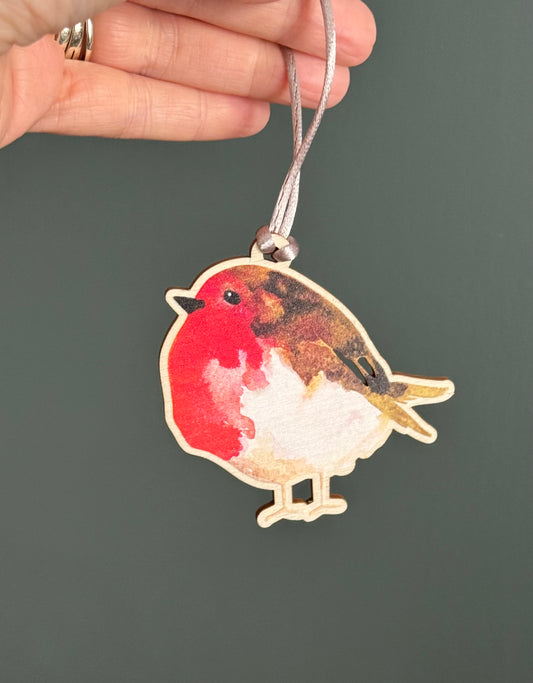 Wooden Robin Decoration, Symbol of Love & Remembrance