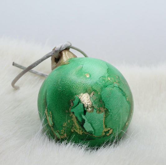 Traditional Green hand painted Christmas bauble