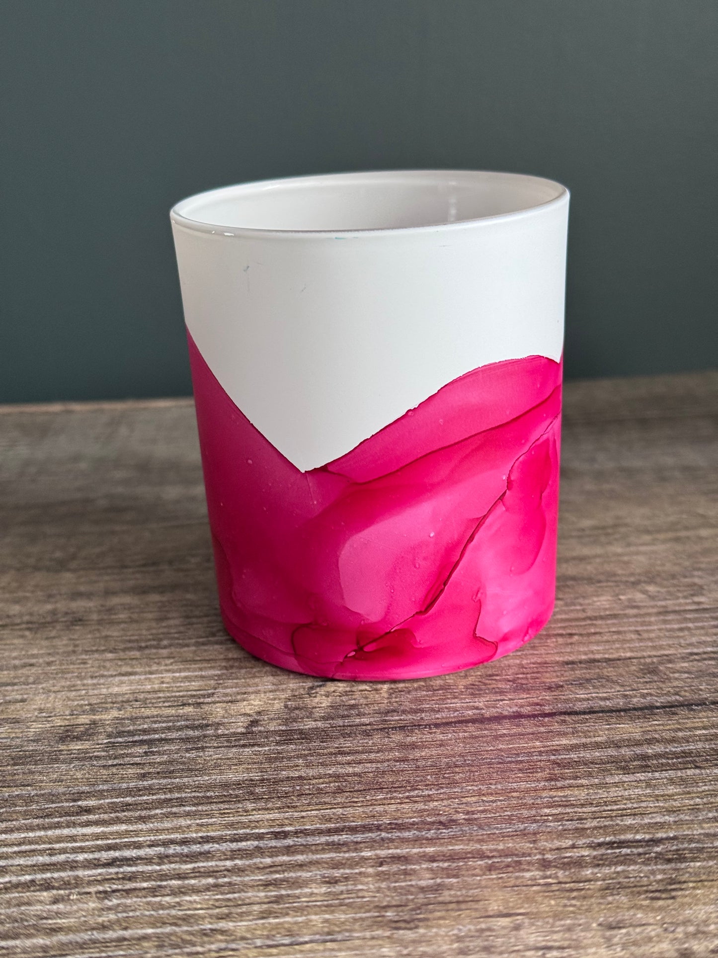 hand painted glass pot