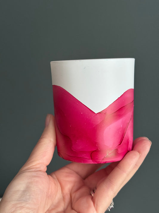 hand painted glass pot