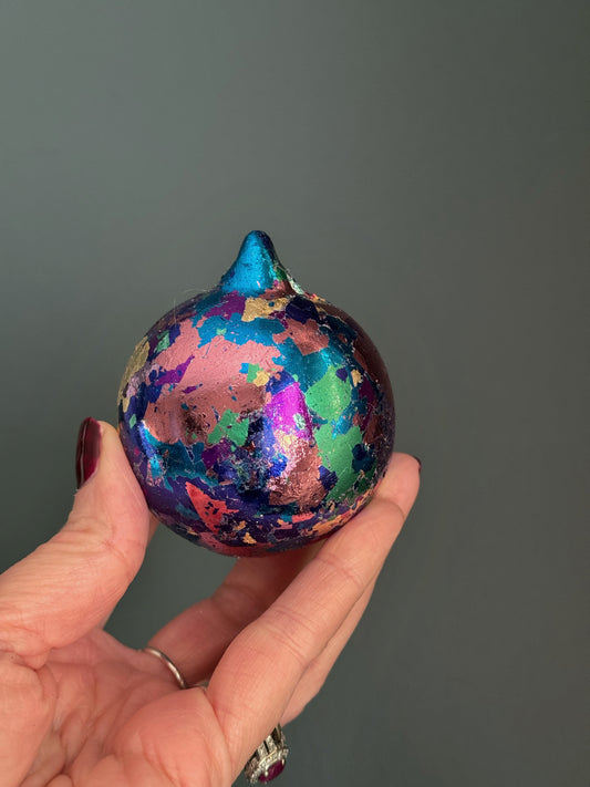 Colourful foil leaf bauble