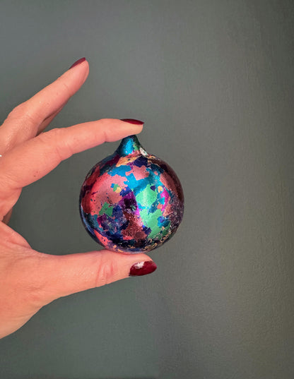 Colourful foil leaf bauble