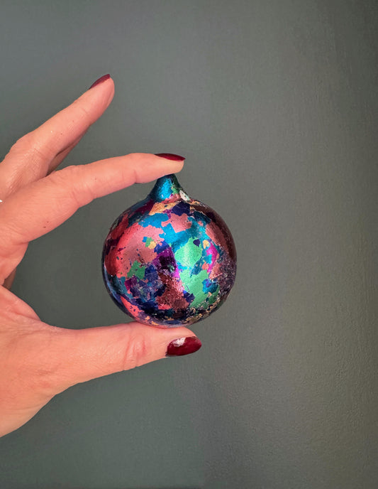 Colourful foil leaf bauble